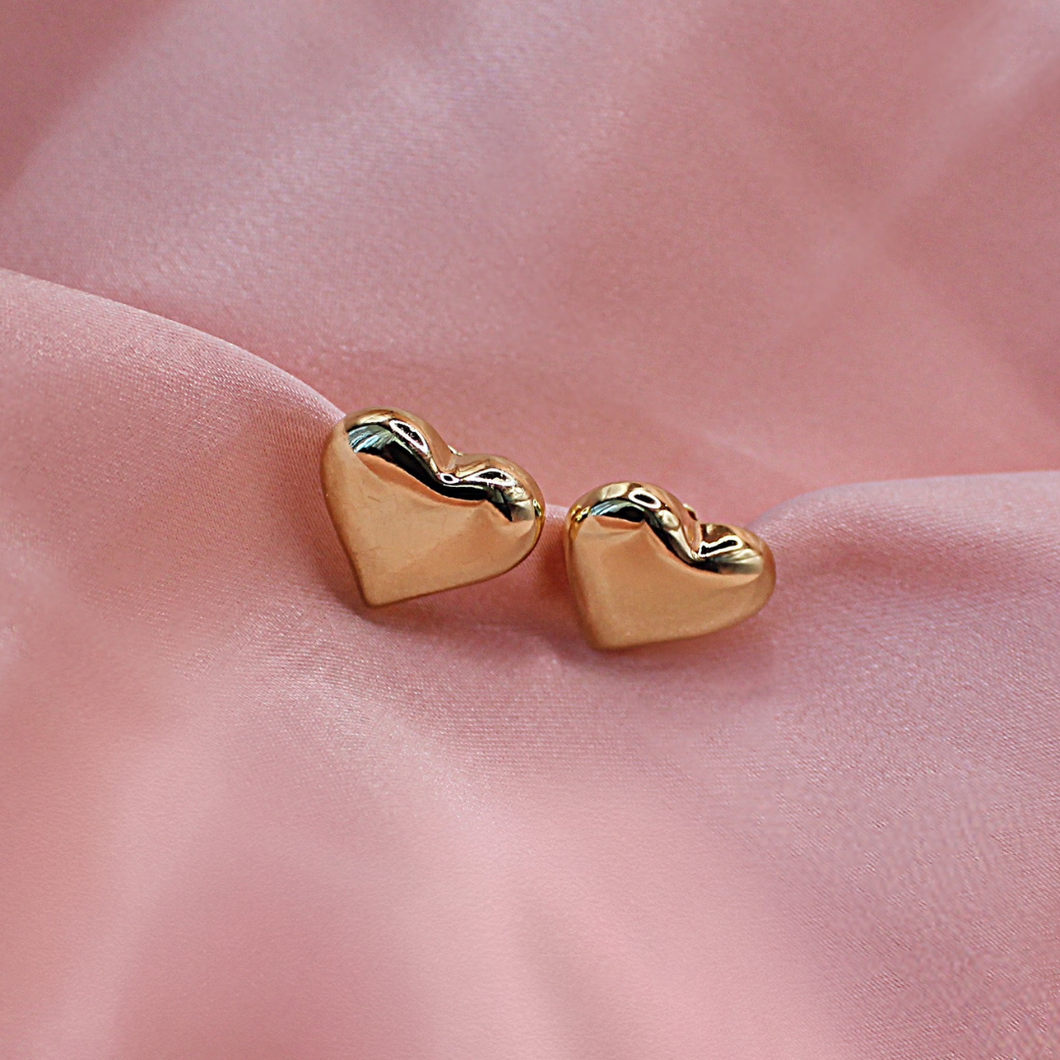 Midi Gold Hearts Studs