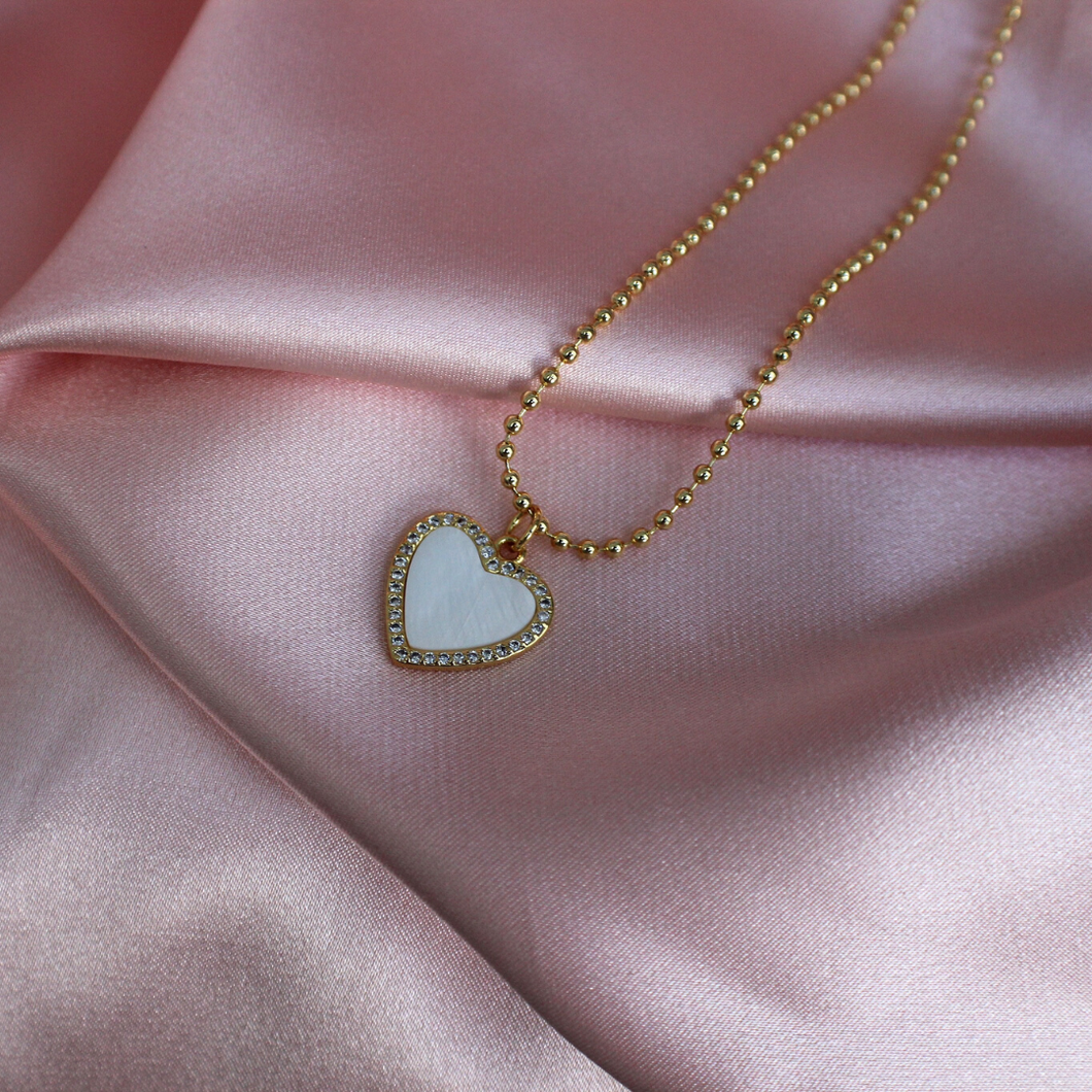 White Heart Necklace