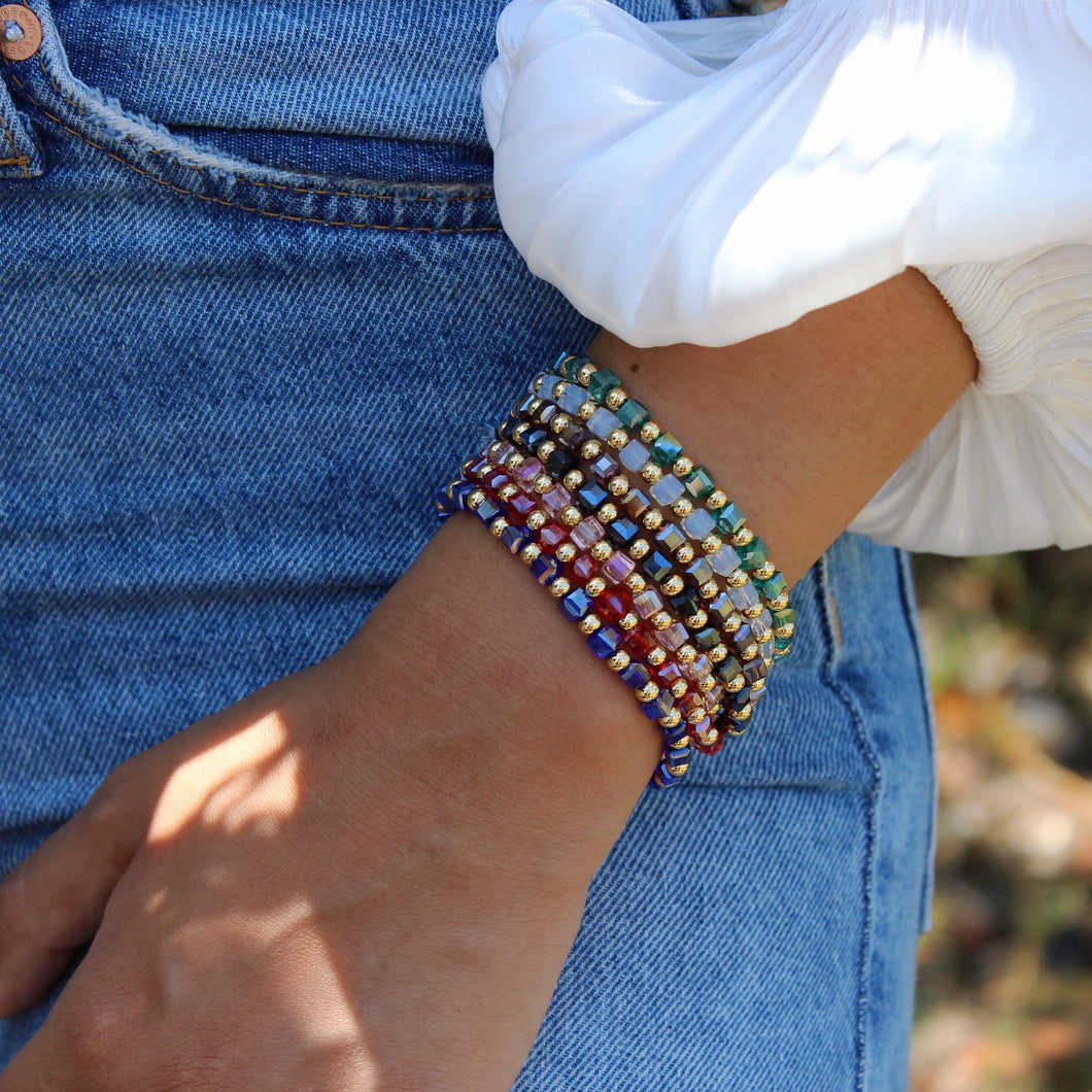 Crystal bracelets set.